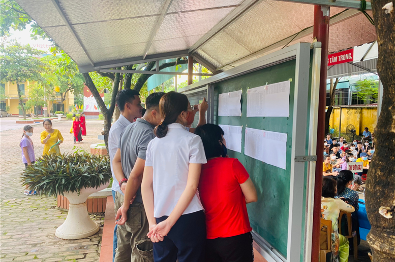 Các bậc cha (mẹ) hồi hộp xem: con ở lớp nào nhỉ?