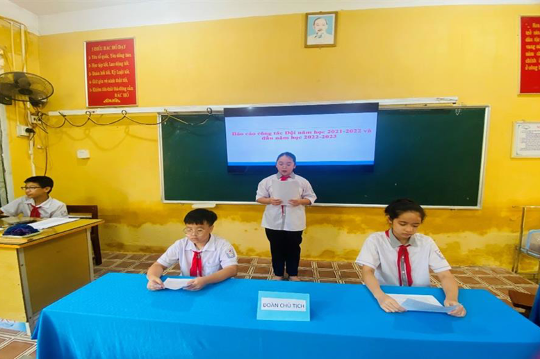 Báo cáo công tác Đội năm 2021-2022 tại Đại hội Chi đội 6A2