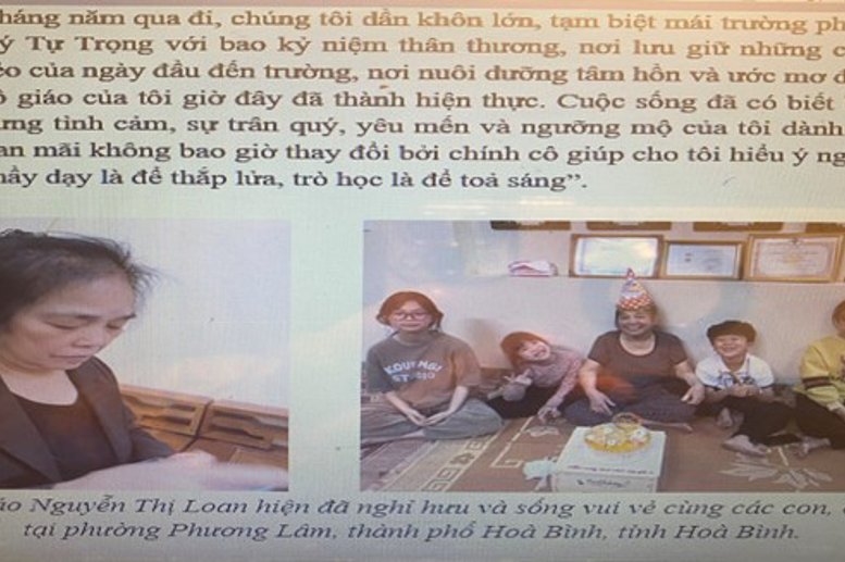 Trích đoạn bài viết của cô giáo Nguyễn Phương Lan