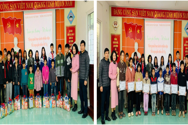 Thẩy và trò nhà trường mang “yêu thương” tới ngôi trường TH&THCS Thái Thịnh- TP Hòa Bình