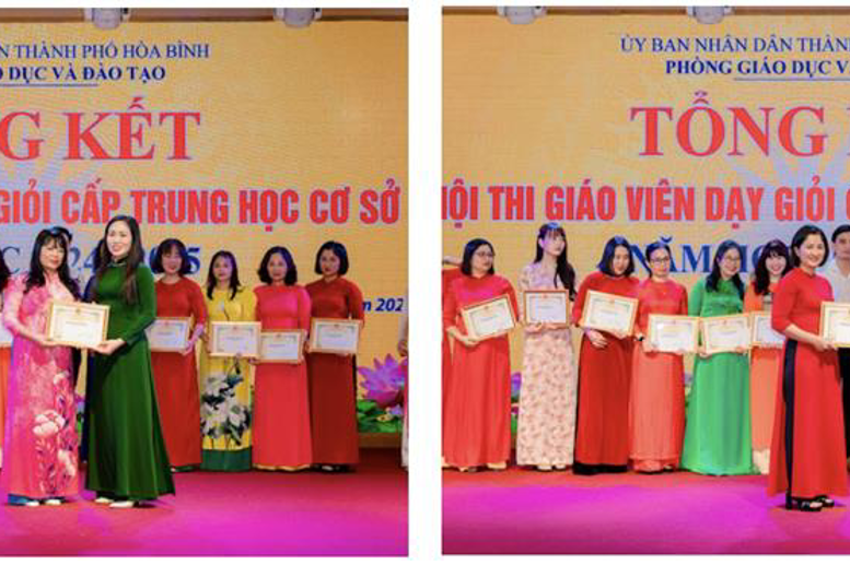 Cấp thành phố: Giải Ba môn Toán - cô giáo Bùi Thị Thuý Lan; cô giáo Trần Thị Phương